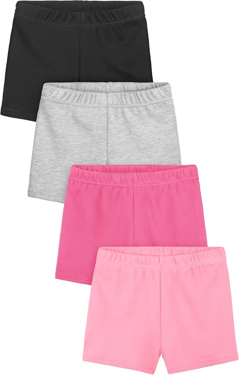 Resinta 4 Pack Baby and Toddler Girls' Cotton Bike Shorts Solid Cotton Bike Shorts Soft Pull-On Safety Shorts for Daily Wear - Image 1